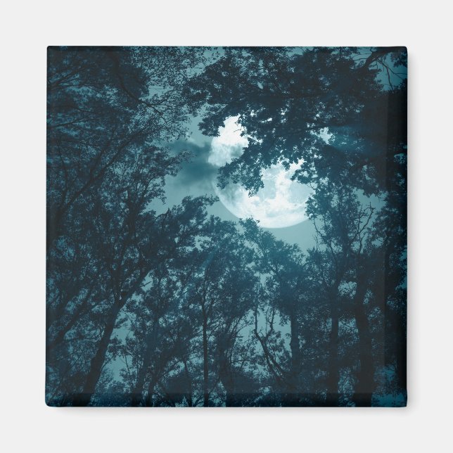 Íman Floresta Noturna Encantadora com Lua Cheia (Frente)