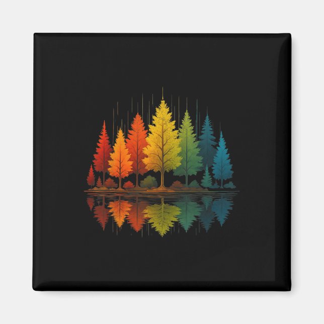 Íman Floresta Reflexão Natureza Árvores Vida Selvagem A (Frente)
