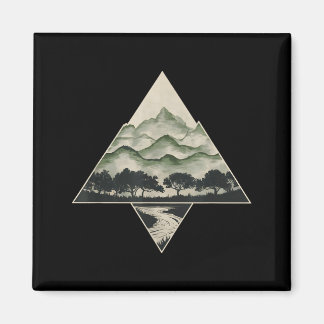 Íman Floresta Retro Árvores Vida Selvagem Natureza Vint