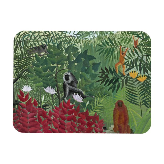 Íman Floresta Tropical com Macacos, 1910 (óleo na canva (Horizontal)