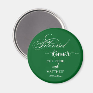 Íman Floresta Verde de Caligrafia Elegante Jantar de En