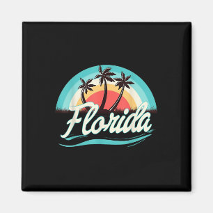 Íman Florida Beach Retro Summer Beach Palm Tree Vintage