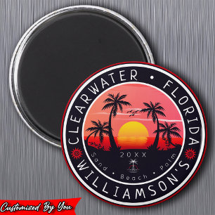 Íman Flórida Clearwater Retro Sunset Souvenirs 80s