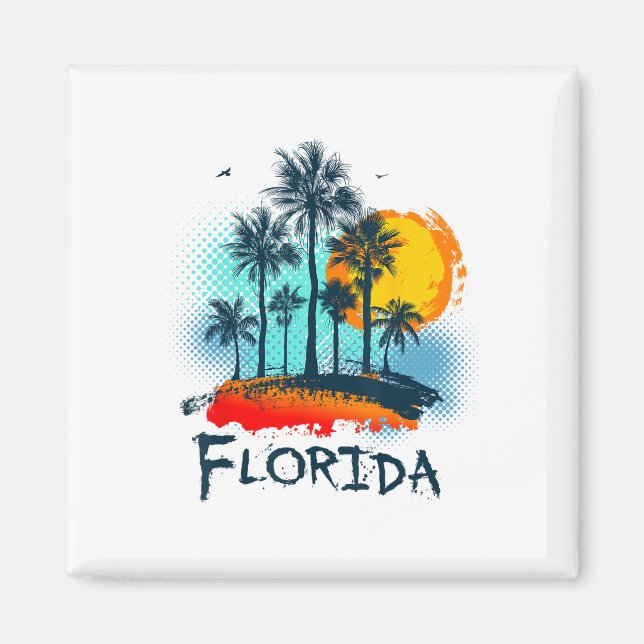 Íman Florida Fl Summer Miami Vibes Beach Sunshine State (Frente)