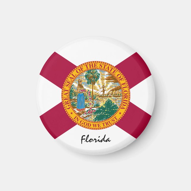 Íman Florida Flag & Florida State USA / esportes (Frente)