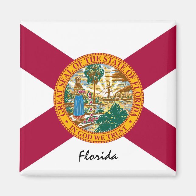Íman Florida Flag & Florida State USA / esportes (Frente)