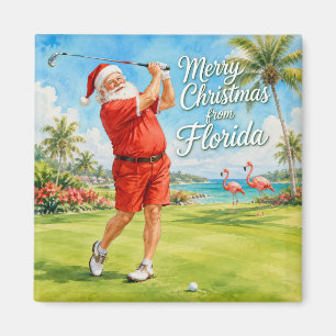 Íman Flórida Golfe Feliz Natal com Papai Noel