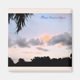 Íman Flórida Sunset com ímã quadrado de agosto