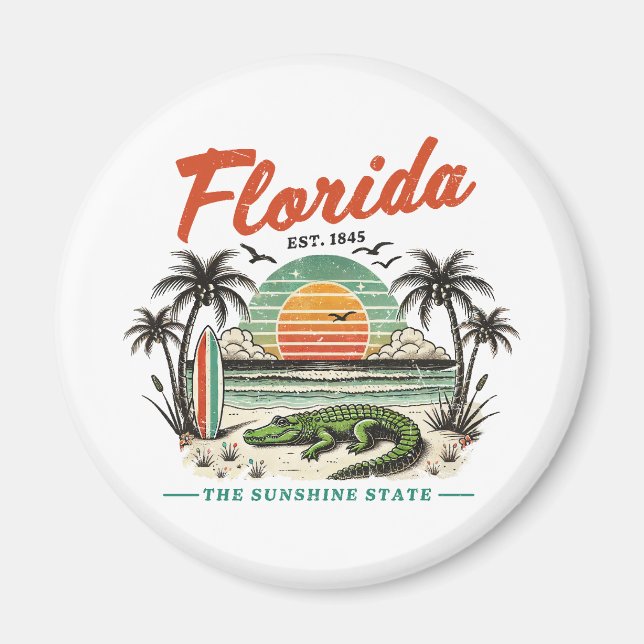 Íman Florida, The Sunshine State - Sunset Beach Scene (Frente)