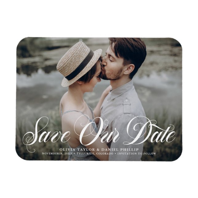 Íman Flourar Script Salvar nossa Foto de Sobreposição d (Horizontal)