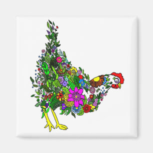 Íman Flower Chicken Magnet