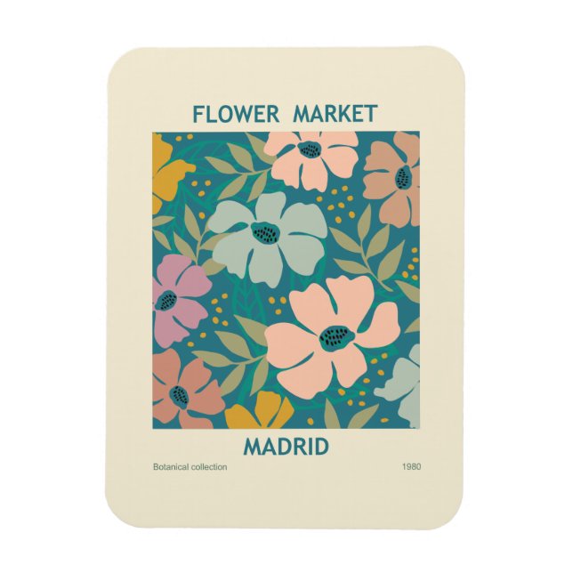 Íman Flower Market Madrid Impressão (Vertical)