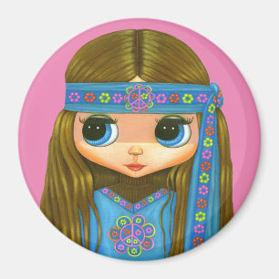 Íman Flower Power Hippie Headband do Pintinho Big Eyes