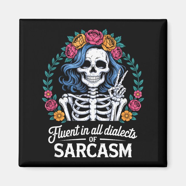 Íman Fluent In All Dialects Of Sarcasm Funny Quote Adul (Frente)