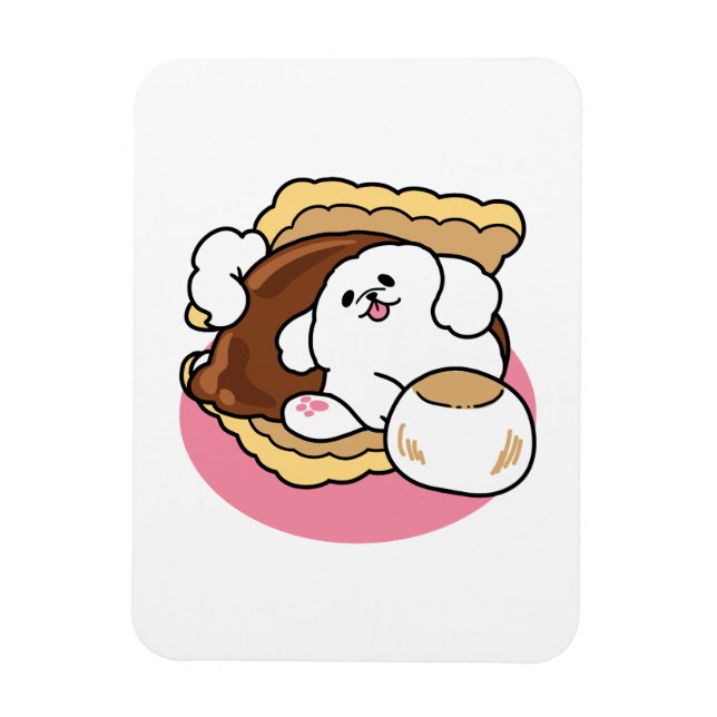 Íman Fluffier Tha S’more - Cute Dog and Dessert Pun (Vertical)