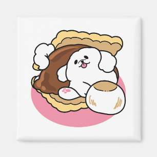 Íman Fluffier Tha S’more - Cute Dog and Dessert Pun
