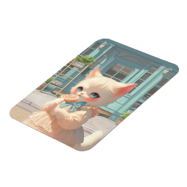 Íman Fluffy Kitten com Lollipop no Compro de pastelaria (Left Side)