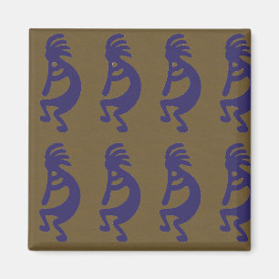 Íman Flute Playing Kokopelli Figura 1 - Azul em verde