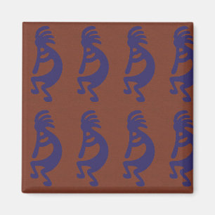 Íman Flute Playing Kokopelli Figura 1 - Azul no vermelh