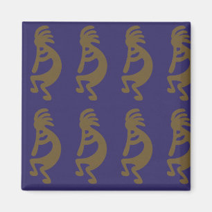 Íman Flute Playing Kokopelli Figura 1: Verde sobre azul
