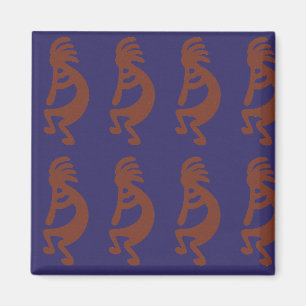 Íman Flute Playing Kokopelli Figura: Vermelho enferruja