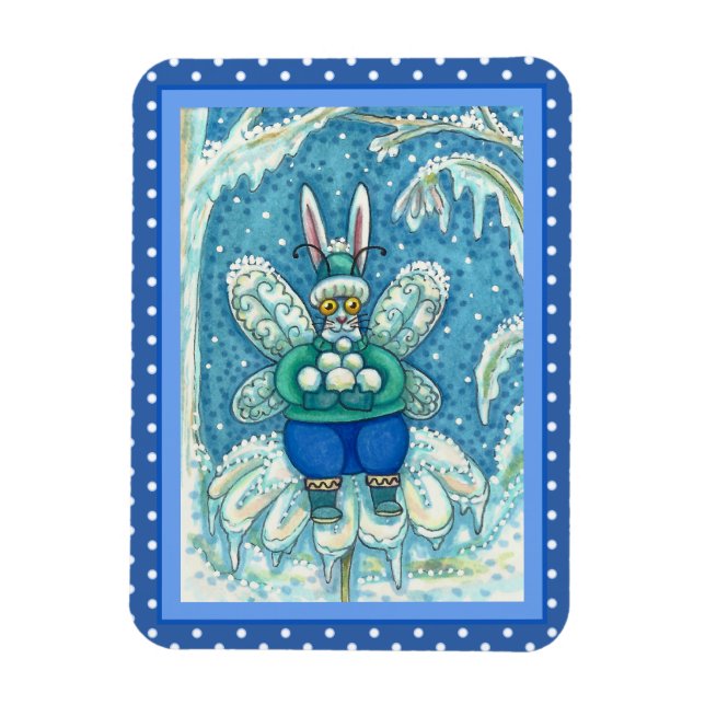 ÍMAN  FLUTTERBUN WINTER WONDERLAND, BUNNY RABBIT (Vertical)