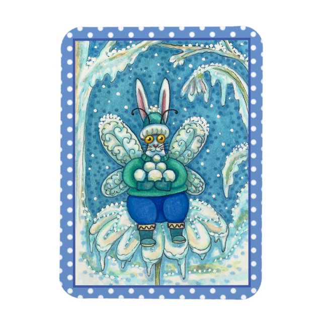 ÍMAN  FLUTTERBUN WINTER WONDERLAND, BUNNY RABBIT (Vertical)