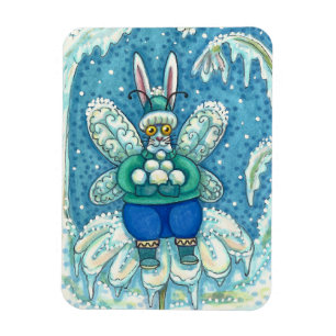 ÍMAN FLUTTERBUN WINTER WONDERLAND, BUNNY RABBIT