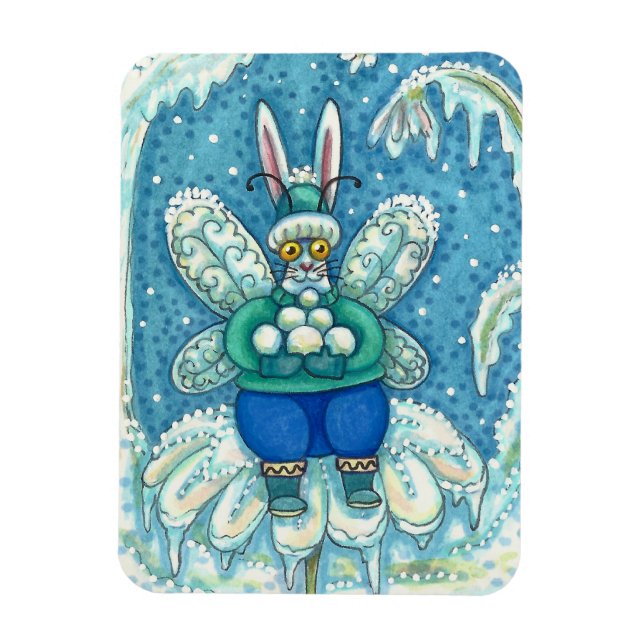 ÍMAN  FLUTTERBUN WINTER WONDERLAND, BUNNY RABBIT (Vertical)