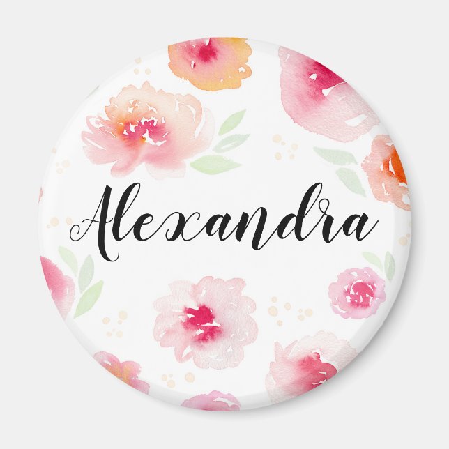 Íman Fluxos de Aquarela Girls Personalizadas Magnet (Frente)