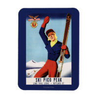 Flyer Flexível Pin-Up Skiing Girl