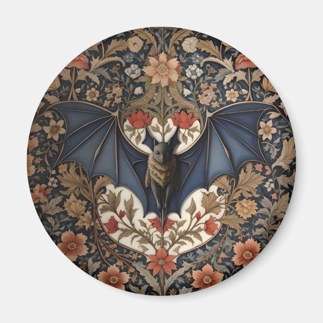 Íman Flying Bat - Moderno William Morris Floral (Frente)