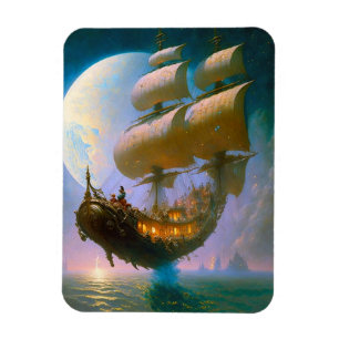 Íman Flying Ship Fantasy Art