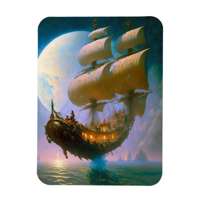 Íman Flying Ship Fantasy Art (Vertical)