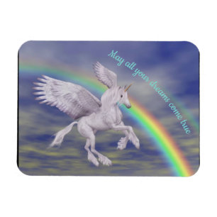 Íman Flying Unicorn Over Rainbow Dreams Fantasy Horse