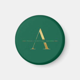 Íman Foco Disciplina Sucesso Design Minimalista Dourado