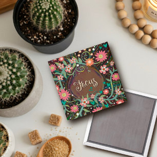 Íman Foco Diversão Bonito Inspirivência Moderna Floral