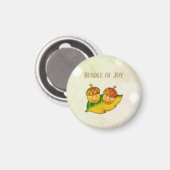 Íman Fofa Conjunto de Bolota de Outono de Gêmeos Chuvei (Front/Back)