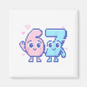 Íman Fofa Kawaii 67 Seis Sete Meme 6 7 Garotas Italiano