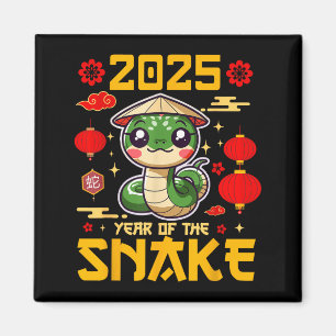 Íman Fofo Ano 2025 da Cobra Feliz Ano Novo Chinês