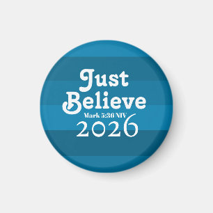Íman Fofo Apenas Acredite Fé Tons de Azul 2026