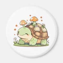 Íman Fofo Design Kawaii de Casa de Tartaruga na Florest