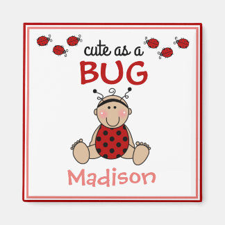 Íman Fofo personalizado como um Inseto-Ladybug