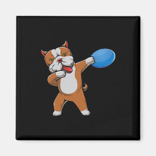 Íman Fofo Pitbull Dabbing Amante de Disc Golf Pit Bull