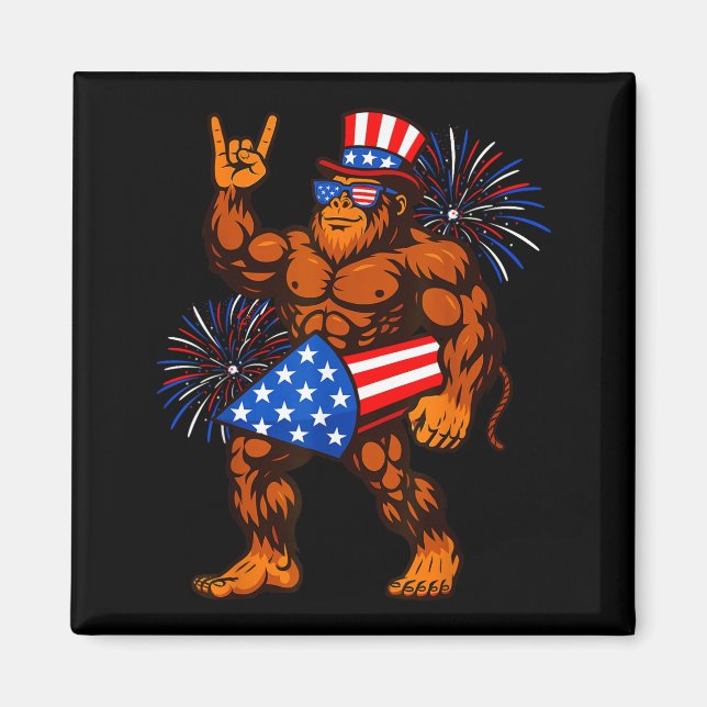 Íman fogão de explosão bandeira americana sasquatch 4 d (Frente)