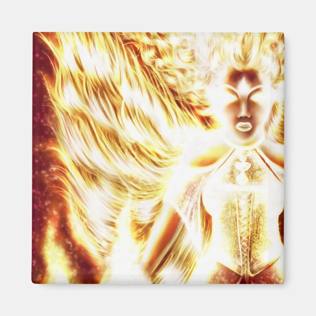 Íman Fogo Elemental Square Magnet por Nellis Eketorp (Frente)