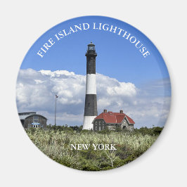 Íman Fogo Ilha Lighthouse New York Round Magnet