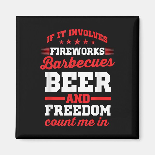 Íman Fogos De Artifício Churrasco Cerveja E Liberdade E (Frente)