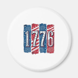 Íman Fogueira Patriótica de 1776 Projeto Vetorial Vinta