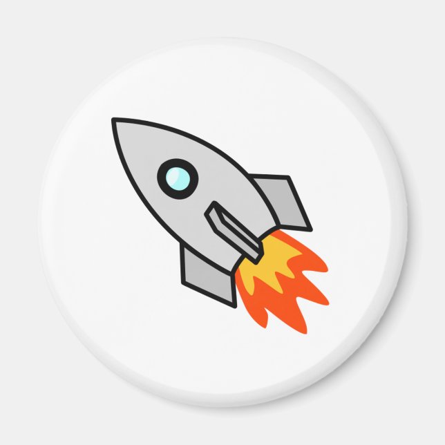 Íman Foguete Espacial de Cartoon (Frente)